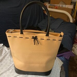 Tiffany & Fred Tan and Black Tote